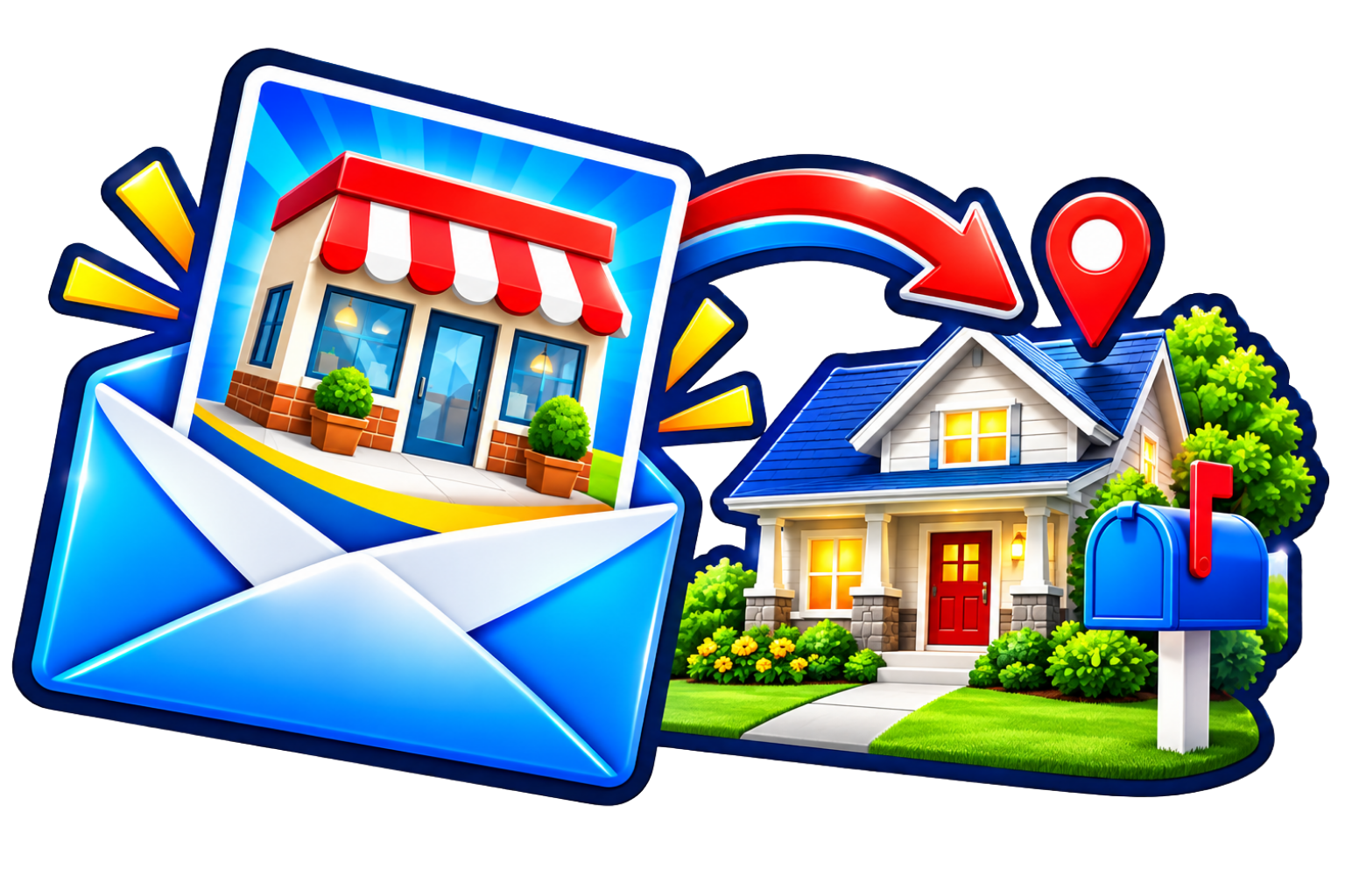 A local business mailing directly to a home mailbox